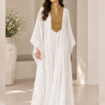 Ivory Luxe Striped Kaftan