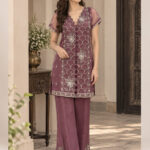 Mauve Heritage Embroidered Kurta Set
