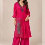 Rani Gulab Embroidered Kurta Pant Set