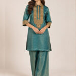 Teal Zari Royale Kurta Set